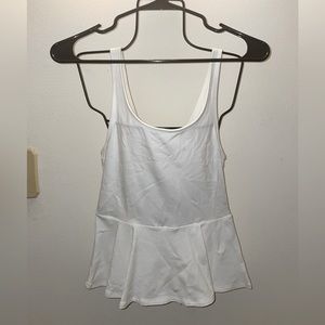 White Peplum Top with zipper detail on the back